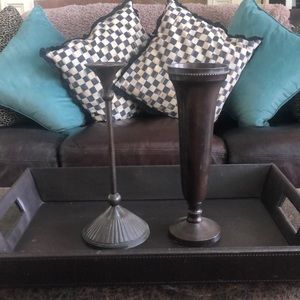 Brass Vase and Candlestick holder